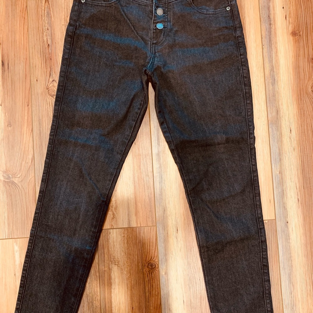 ModCloth vintage style button fly black jeans 8